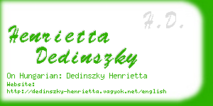 henrietta dedinszky business card